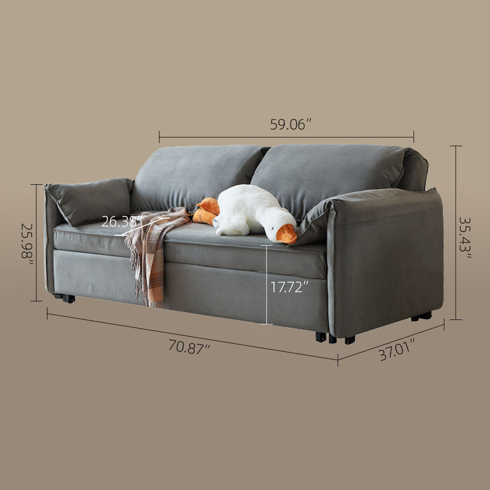 70.8'' Pull-Out Sofa Bed with Casters Modern Convertible Couch for Small Spaces