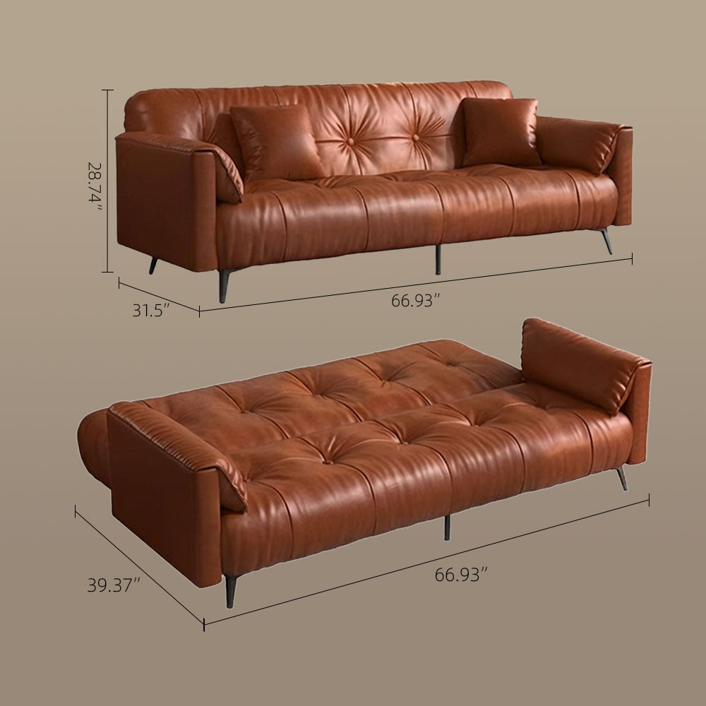 Modern Folding Sofa Bed with Tufted Upholstery and Convertible Sleeper Design