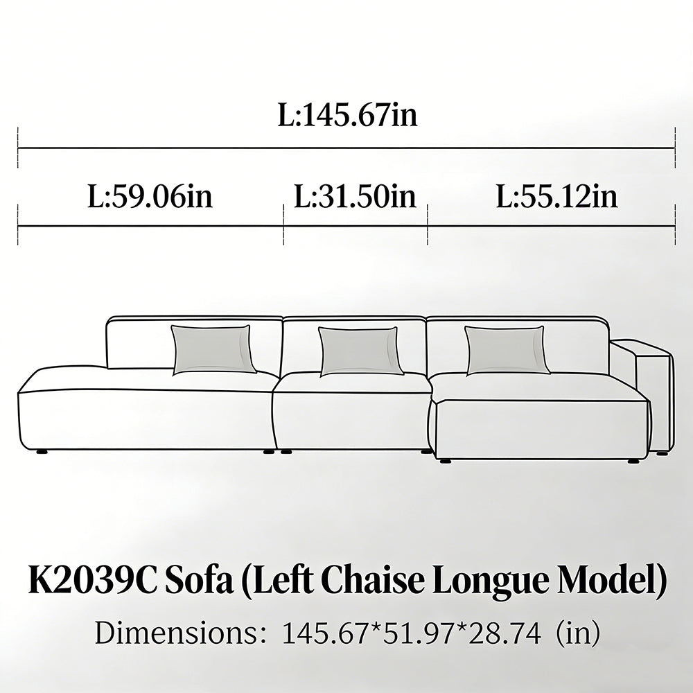 Modern Modular Washable Fabric Sectional Sofa