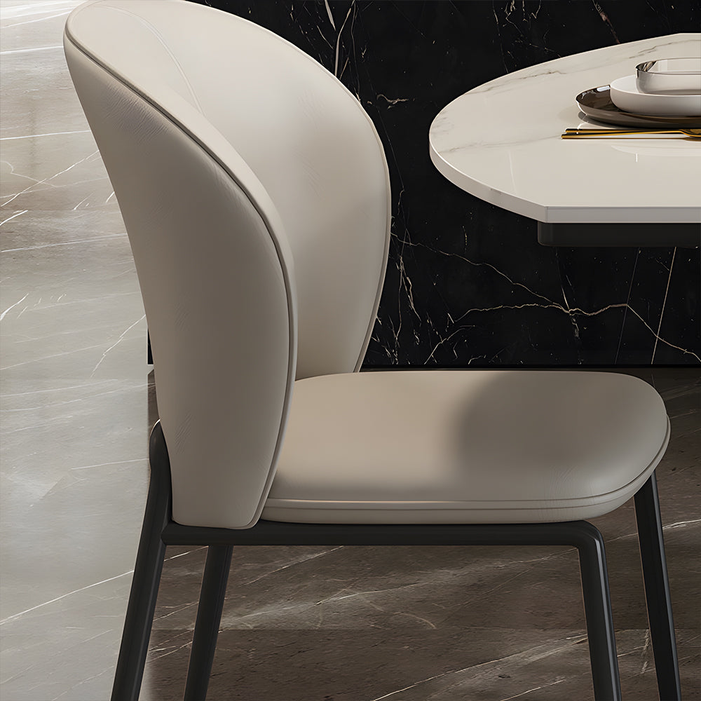 Set of 2 Luxurious Elegant Modern Dining Chairs Sleek Leather Design with Ergonomic