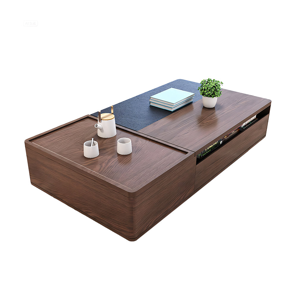 54.6" Lift Top Coffee Table with Storage Walnut Finish Adjustable Height