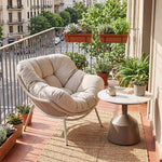 Load image into Gallery viewer, Outdoor Papasan Lounge Chair with Plush Cushion and Rope Weave Frame

