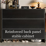 Load image into Gallery viewer, 55.1'' Modern Walnut Shoe Cabinet with Drawers Hidden Shoe Storage Entryway Cabinet
