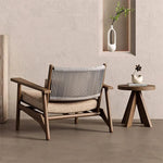 Load image into Gallery viewer, Indoor &amp; Outdoor Solid Wood Lounge Chair with Handwoven Rope Backrest and Plush Cushions 1 Piece
