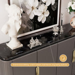 Load image into Gallery viewer, 62.4'' Modern Luxury Elegant Gray and Gold Sideboard with Shelves
