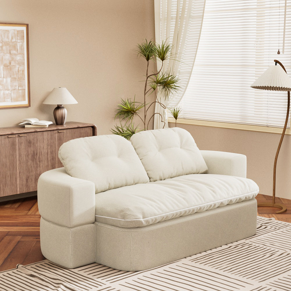 78.7" Compressed Loveseat Sofa Wrinkle-resistant Corduroy Lightweight Double Seat for Multi-scene Use