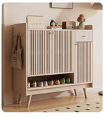 Load image into Gallery viewer, Shoe Cabinet Slatted Design Adjustable Shelves Modern Storage Organizer
