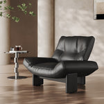 Load image into Gallery viewer, Modern Sculptural Lounge Chair Curved Upholstered Accent Chair with Solid Wood Base Minimalist Leisure Chair
