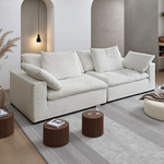 Load image into Gallery viewer, 78.39&#39;&#39;/110.76&#39;&#39;White Feather Filled Sofa Extra Deep Seat Pillow Armrest Contemporary Lounge Design
