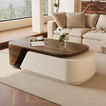 Load image into Gallery viewer, 50.7'' Modern Extendable Coffee Table with Wood Finish &amp; Hidden Storage
