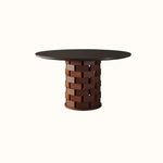 Load image into Gallery viewer, Round Dining Table Solid Wood Base and Slate Top Elegant Dining Room Furniture
