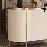 Load image into Gallery viewer, 58.5'' White &amp; Gold Contemporary Sideboard with Adjustable Shelves
