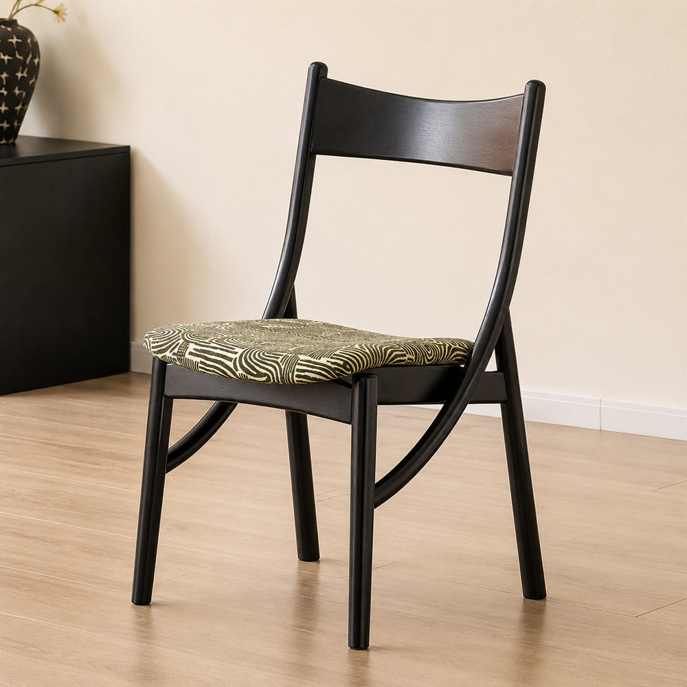 Artistic Curved Leg Solid Hardwood Dining Chair 1 Piece