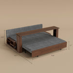 Load image into Gallery viewer, Full width photo of the storage sofa bed illustrating its size and proportions

