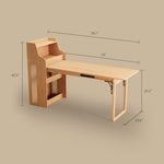 Load image into Gallery viewer, 69'' Rattan Dining Cabinet Table Set Foldable Storage Multi-Chair Design Solid Wood Finish
