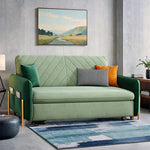 Load image into Gallery viewer, Sofa Bed Solid Wood Metal Frame Velvet Upholstery Storage Drawer Convertible
