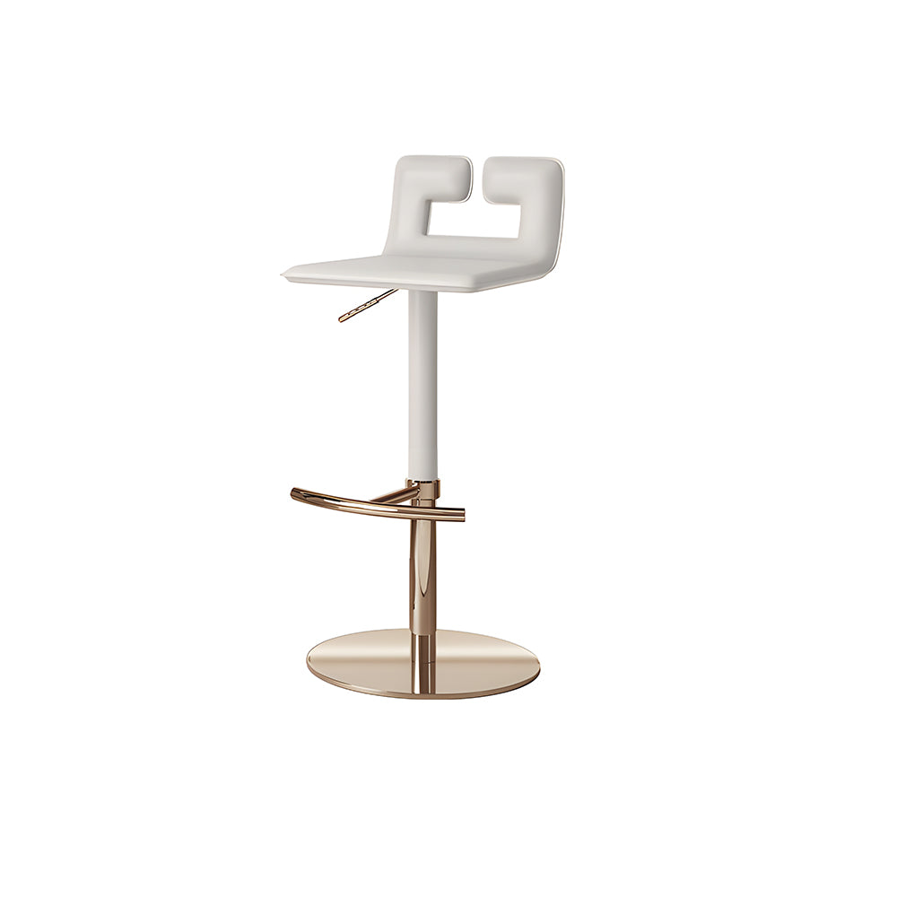 Modern Adjustable Swivel Bar Stool with Cutout Backrest 1 Piece