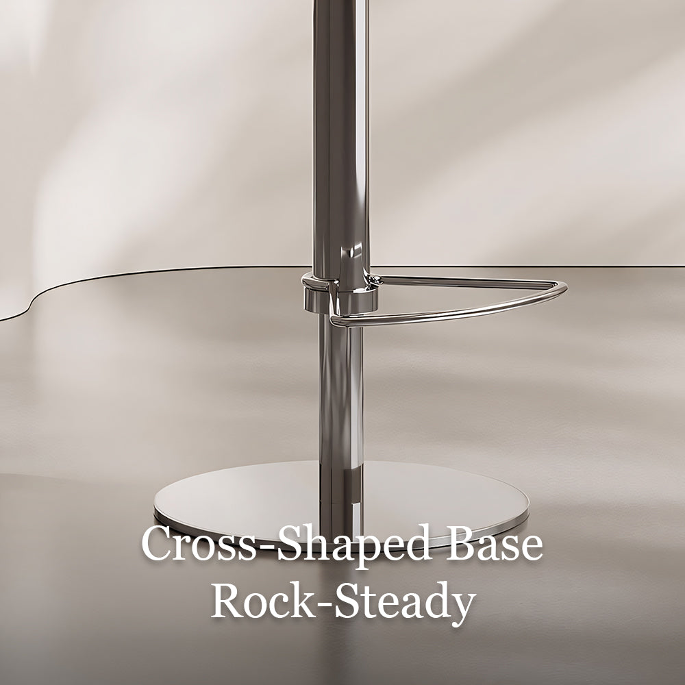 Modern Adjustable Swivel Bar Stool PU Leather Seat Gas Lift Height Adjustable Bar Chair with Chrome Base 1 Piece