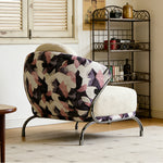 Load image into Gallery viewer, Modern Artistic Lounge Chair with Curved Back and Pattern Upholstered Accent Design
