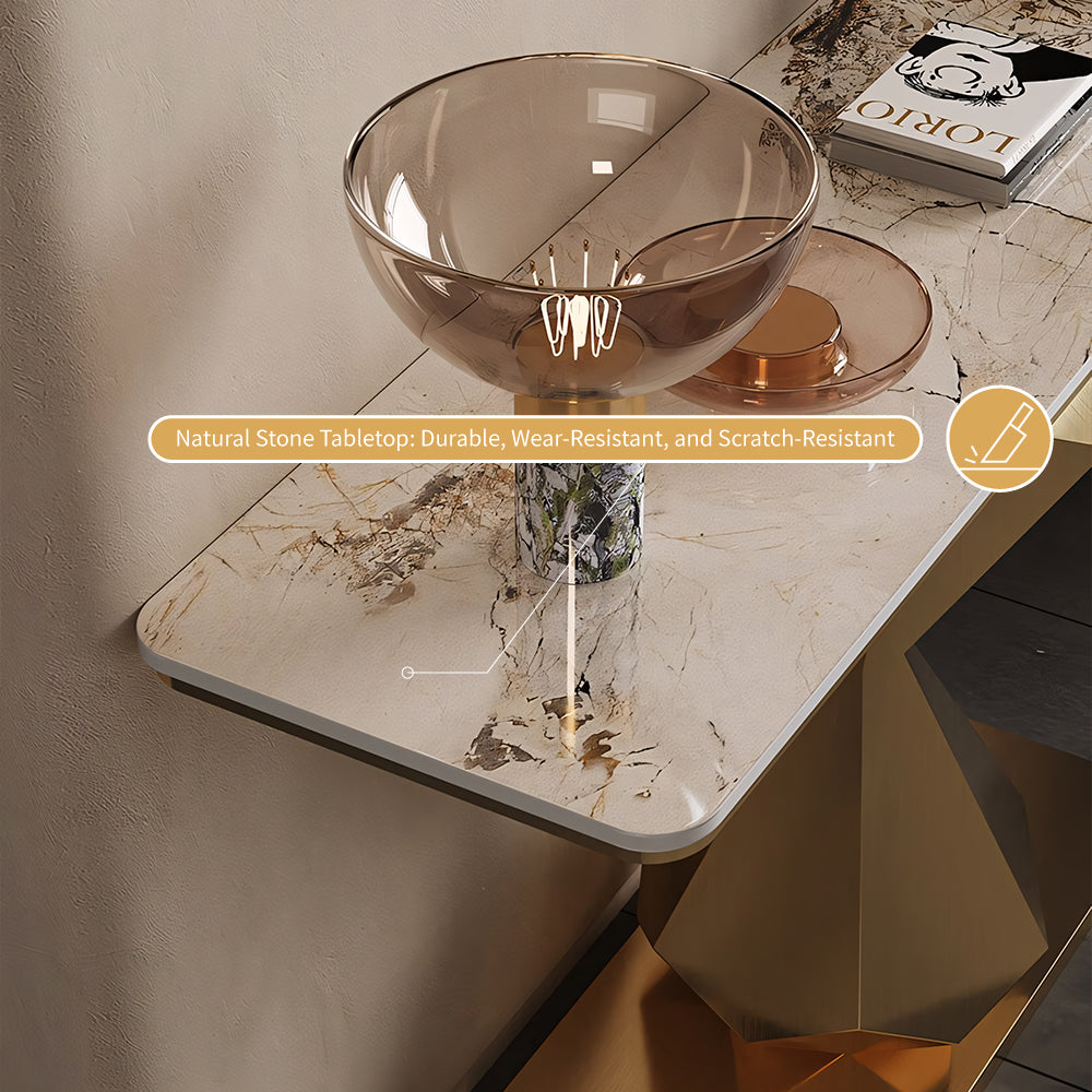 Luxe Gold Accent Console Table for Modern Entryways