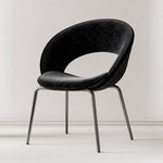 Load image into Gallery viewer, Modern Black Curved Dining Chair with Stainless Steel Legs Minimalist Accent Chair 1 Piece
