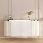 Load image into Gallery viewer, 58.5&#39;&#39; White &amp; Gold Contemporary Sideboard with Adjustable Shelves
