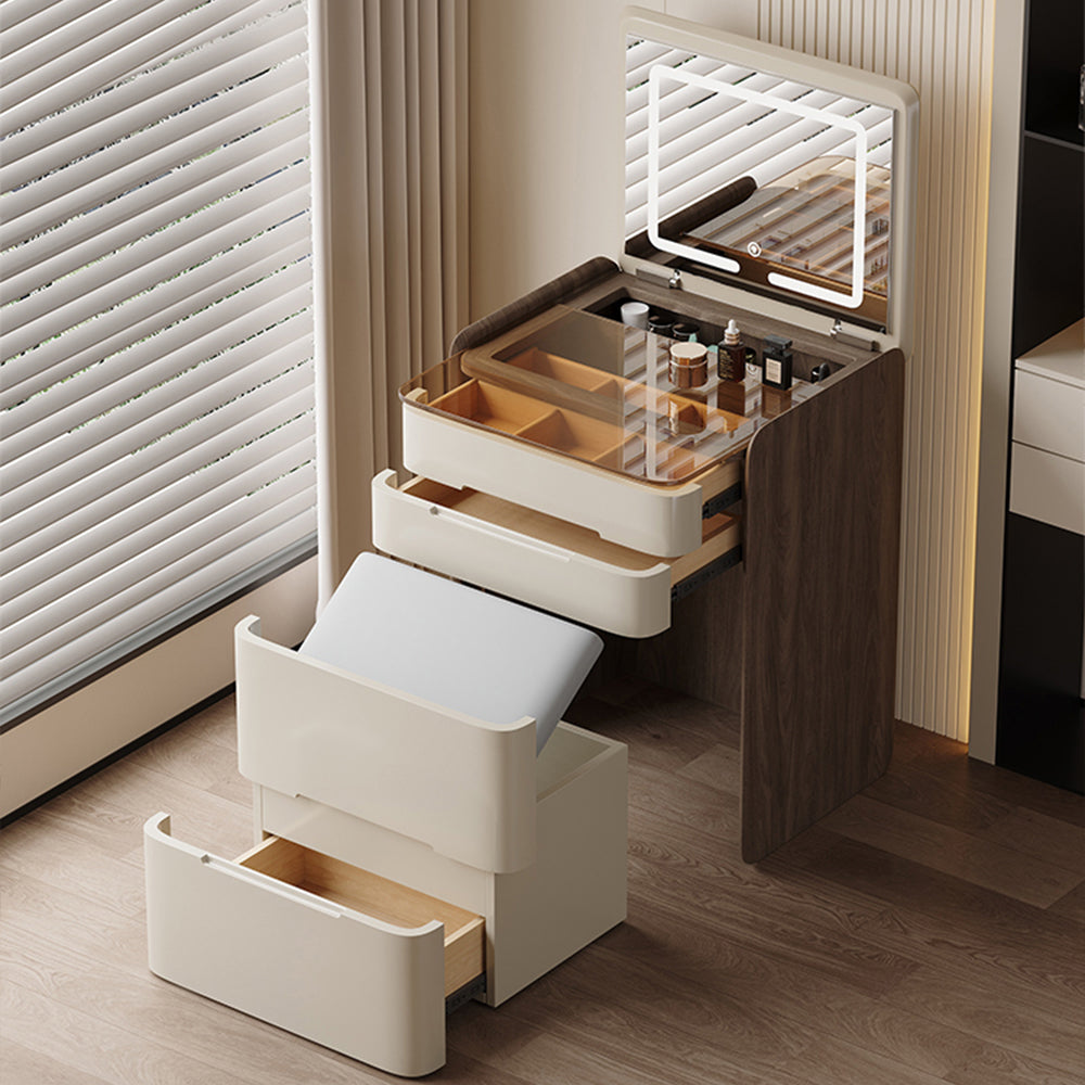Functional Makeup Vanity Built-in Mirror Ample Storage Space-Saving Design