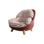 Load image into Gallery viewer, Modern Polka Dot Lounge Chair with Rounded Cushion &amp; Wood Legs
