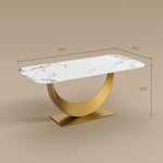 Load image into Gallery viewer, Square Dining Table Contemporary U-Shaped Metal Base Perfect for 4-6 People

