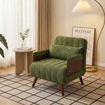 Load image into Gallery viewer, Modern Convertible Accent Chair Sofa Bed with Wood Armrests Lounge Sleeper
