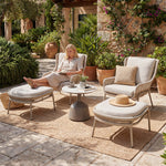 Load image into Gallery viewer, Modern Outdoor Lounge Chair with Woven Rope Frame and Weather Resistant Cushions
