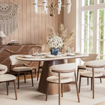 Load image into Gallery viewer, Walnut &amp; Sintered-Stone Dining Set Oval Table + Matching Sideboard Cabinet
