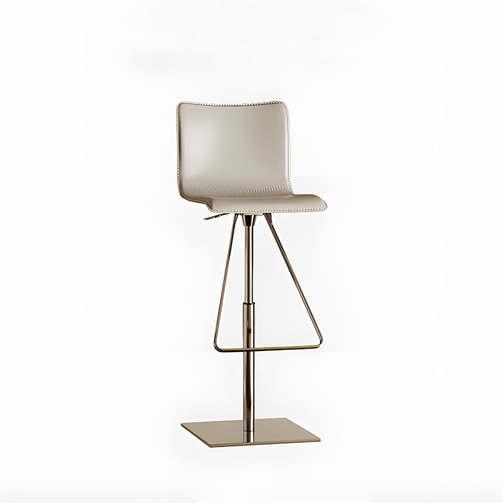 Modern Adjustable Swivel Bar Stool with Stainless Steel Base 1-Piece