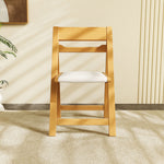 Load image into Gallery viewer, 4PCS Folding Chair Solid Wood with Black Leather Seat Space-Saving Durable Elegant Design
