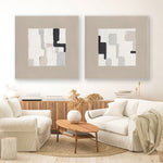 Load image into Gallery viewer, Minimalist blocks in soft neutrals create calm, balance, and timeless abstract elegance
