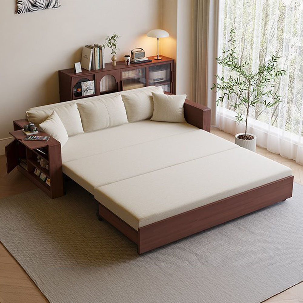 Modern Multifunctional Sofa Bed with Electric Lift Coffee Table & Storage