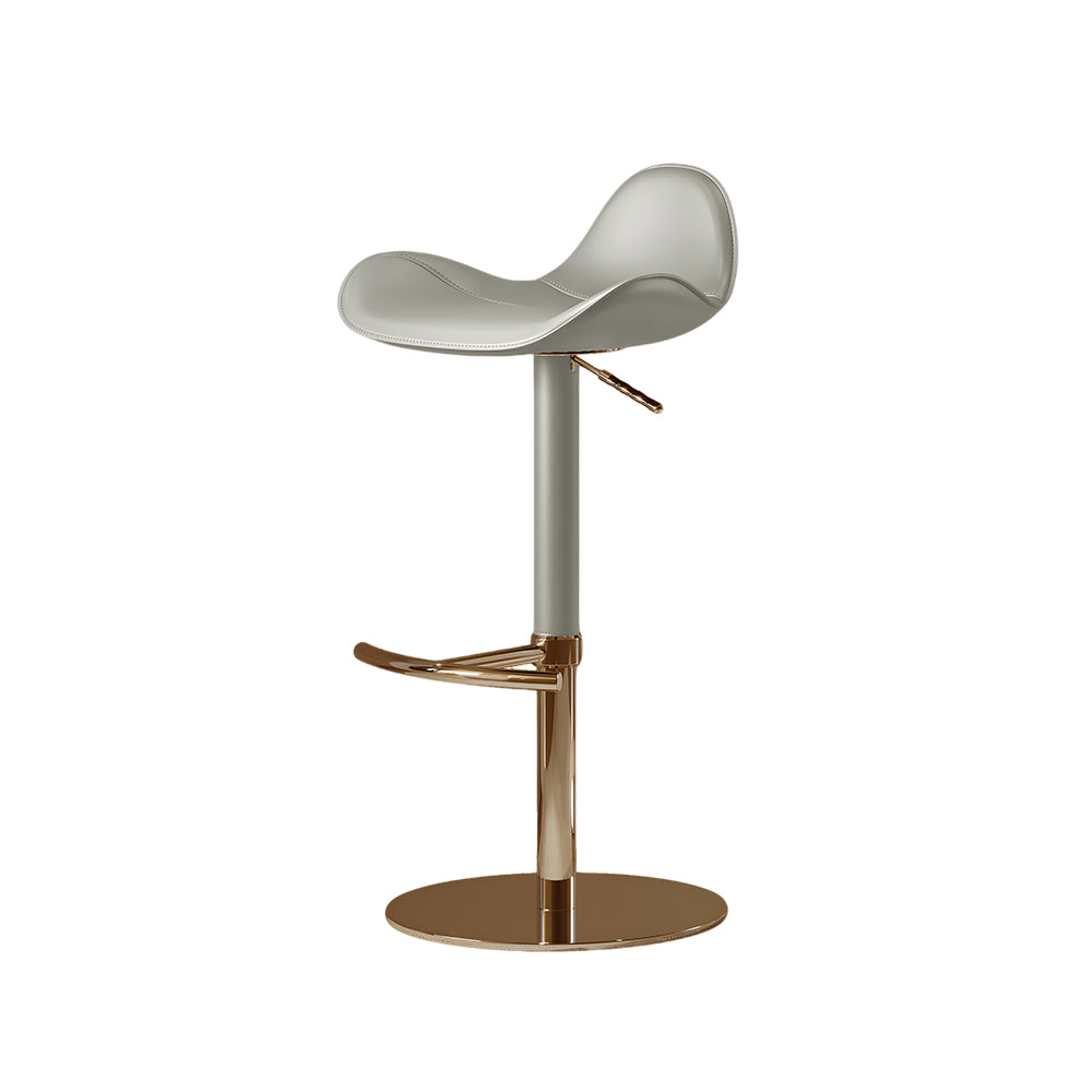 1-Piece Modern Adjustable Swivel Bar Stool with Faux Leather Seat Chrome Base