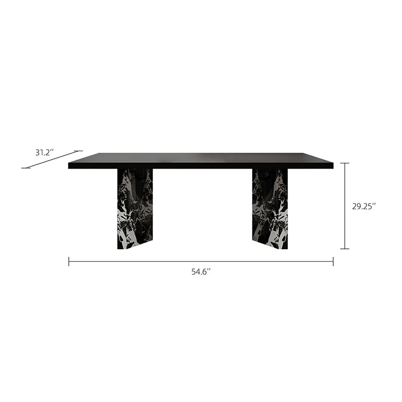 54.6"/62.4" Modern Italian Dining Table Set – Black Marble Base & Minimalist Luxury Design