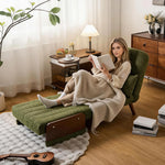 Load image into Gallery viewer, Modern Convertible Accent Chair Sofa Bed with Wood Armrests Lounge Sleeper
