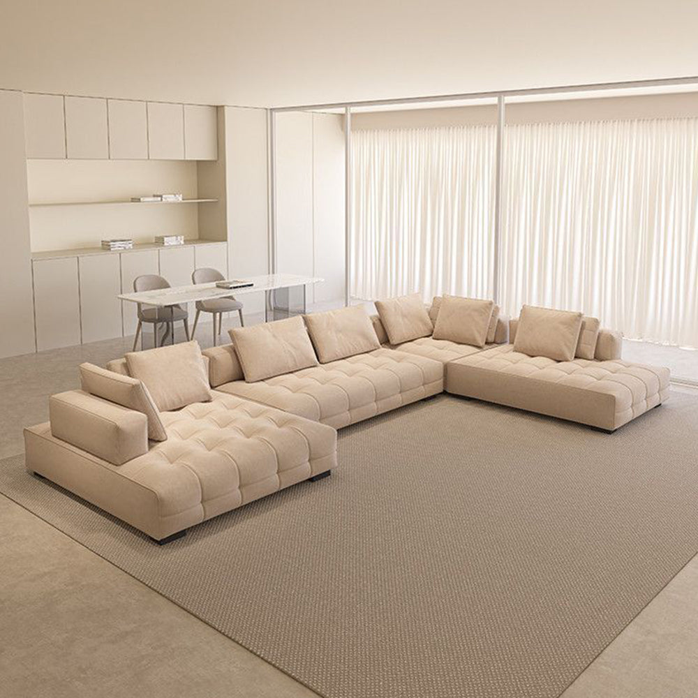 165.35" Modern Modular Sectional Sofa Deep Seat Tufted Fabric Couch Minimalist Lounge Sofa