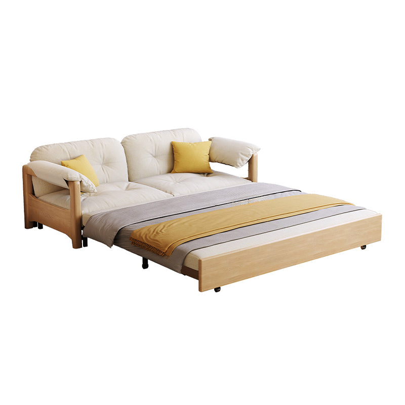 Sofa Bed with Storage Space Convertible Design Solid Wood Sponge Fabric