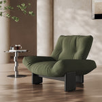 Load image into Gallery viewer, Modern Sculptural Lounge Chair Curved Upholstered Accent Chair with Solid Wood Base Minimalist Leisure Chair
