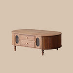 Load image into Gallery viewer, 46.8&#39;&#39; Oval Coffee Table Modern Walnut Design Storage Drawers Cabinets Perfect for Living Rooms
