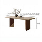 Load image into Gallery viewer, Rectangular Dining Table with Travertine-Look Sintered Stone Top and Fluted Oak Base
