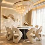 Load image into Gallery viewer, 1 PCS Sculptural Curved Back Channel Stitch High End Dining Side Chair
