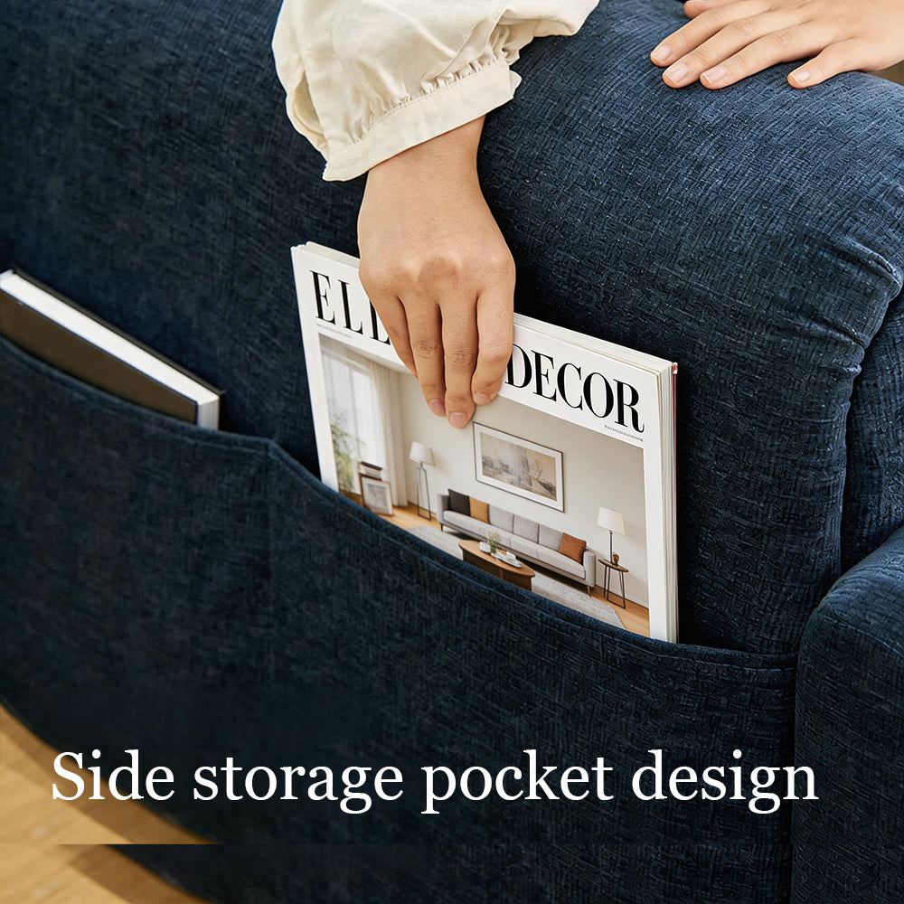 Modern Corduroy Convertible Sofa Bed Pull Out Sleeper Couch with Side Storage Pockets