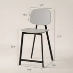 Load image into Gallery viewer, Modern Minimalist Bar Stool Black Metal Counter Chair with White Curved Backrest 1 Piece
