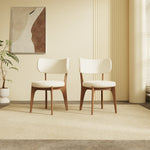 Load image into Gallery viewer, 2PCS Dining Chair Solid Ash Wood Frame Boucle Upholstery
