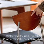 Load image into Gallery viewer, Modern Dining Chair with Stainless Steel Legs Faux Leather Upholstered Seat Ergonomic Wood Backrest for Dining Room
