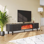 Load image into Gallery viewer, Modern Black Electric Fireplace TV Stand for 65 to 85-inch TVs
